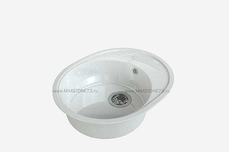 MAXSTONE Мойка глянцевая MS-8 (белый металлик) 570*460*200